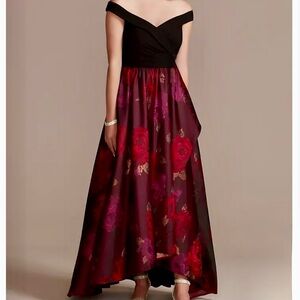 PROM David’s Bridal Oleg Cassini sz 14 off shoulder ball gown, embellished skirt